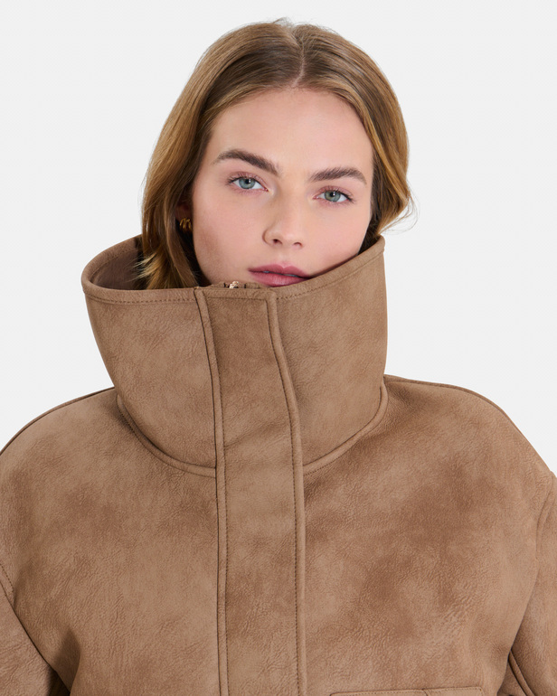 Marya coat Cinnamon short aviator coat ZAPA
