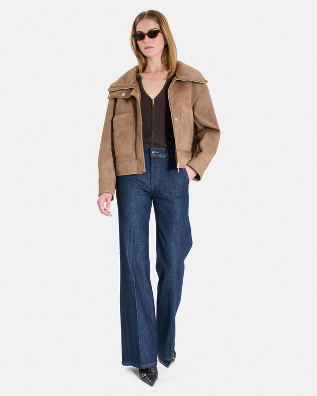 Marya coat Cinnamon short aviator coat ZAPA