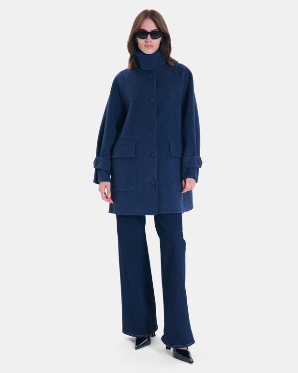 Maeline Coat Indigo wool coat ZAPA