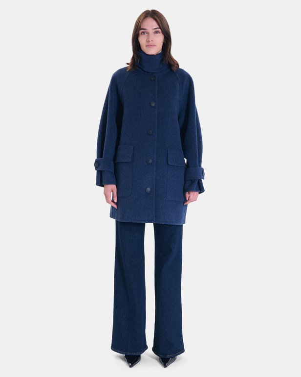 Maeline Coat Indigo wool coat ZAPA