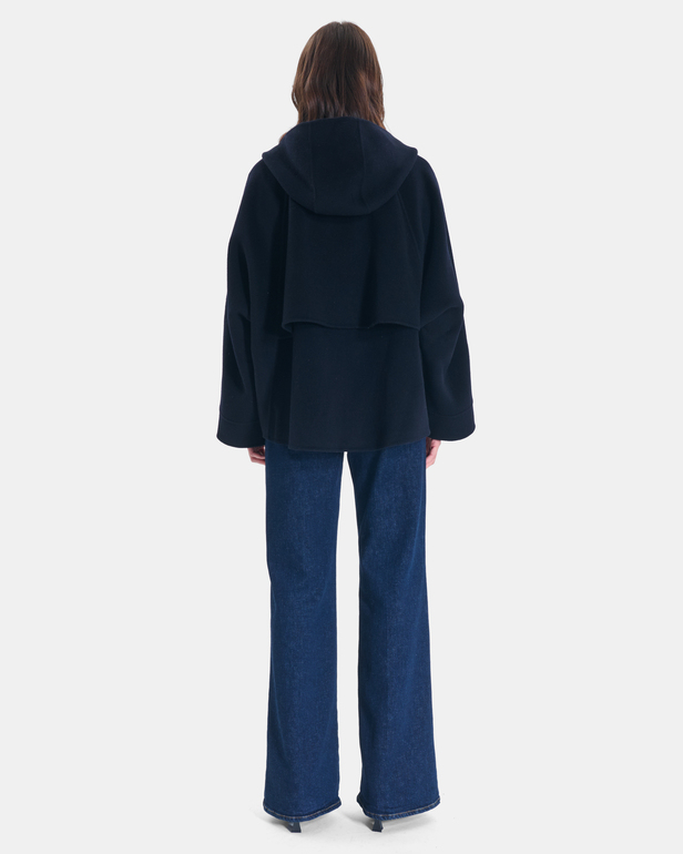 Madison Coat Short flared coat in nighttime wool ZAPA