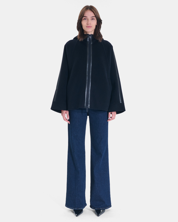 Madison Coat Short flared coat in nighttime wool ZAPA