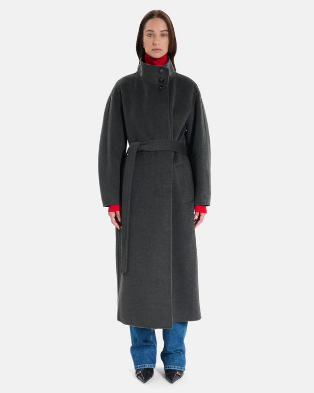 Melissa Coat Long wool coat with a high collar ZAPA