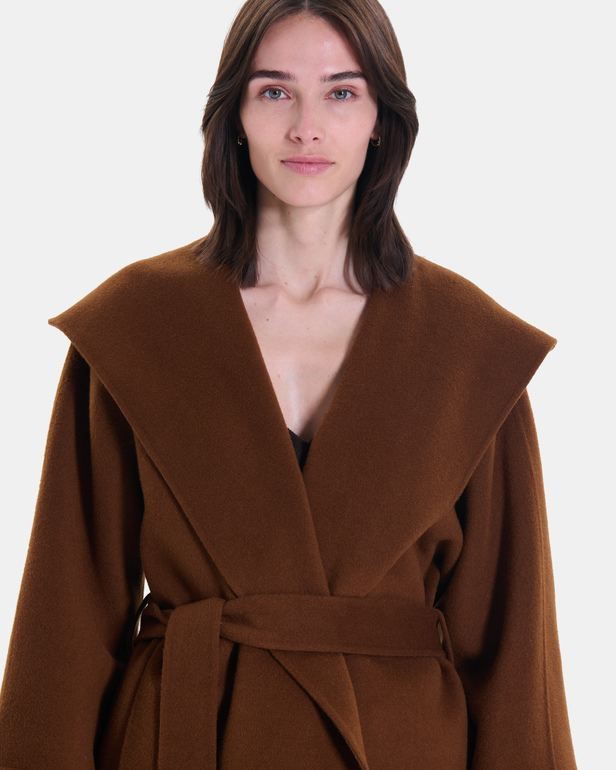 Maylone Coat Oversized tobacco wool coat ZAPA