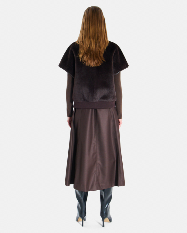 Charles Coat Chocolate cape with a high collar ZAPA