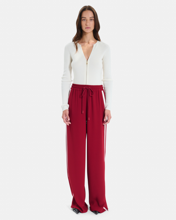 Posy Pants Flowing drawstring trousers with white side stripes ZAPA