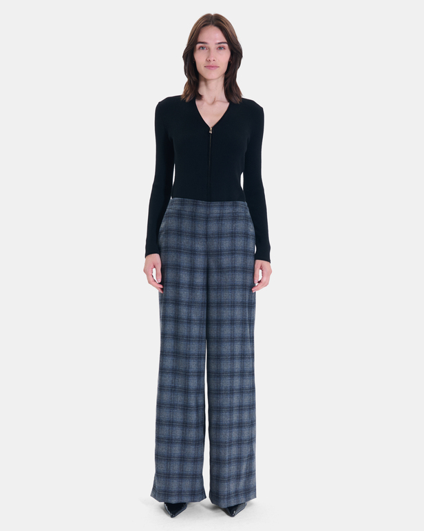 Paulette trousers Wide-legged heather grey trousers ZAPA