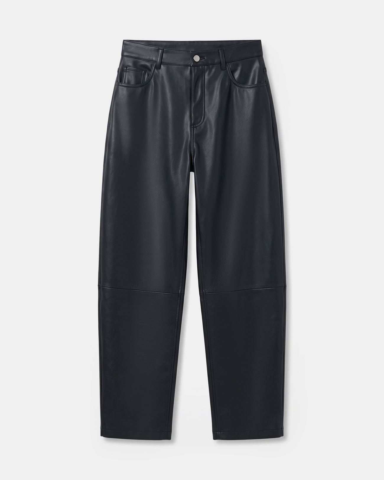 Pia Pants Straight black leather trousers ZAPA