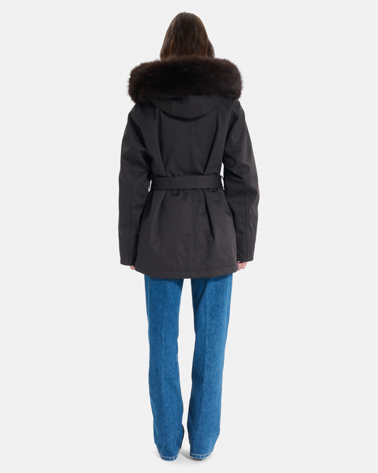 Paddy Parka Women's chocolate brown cotton parka with hood ZAPA