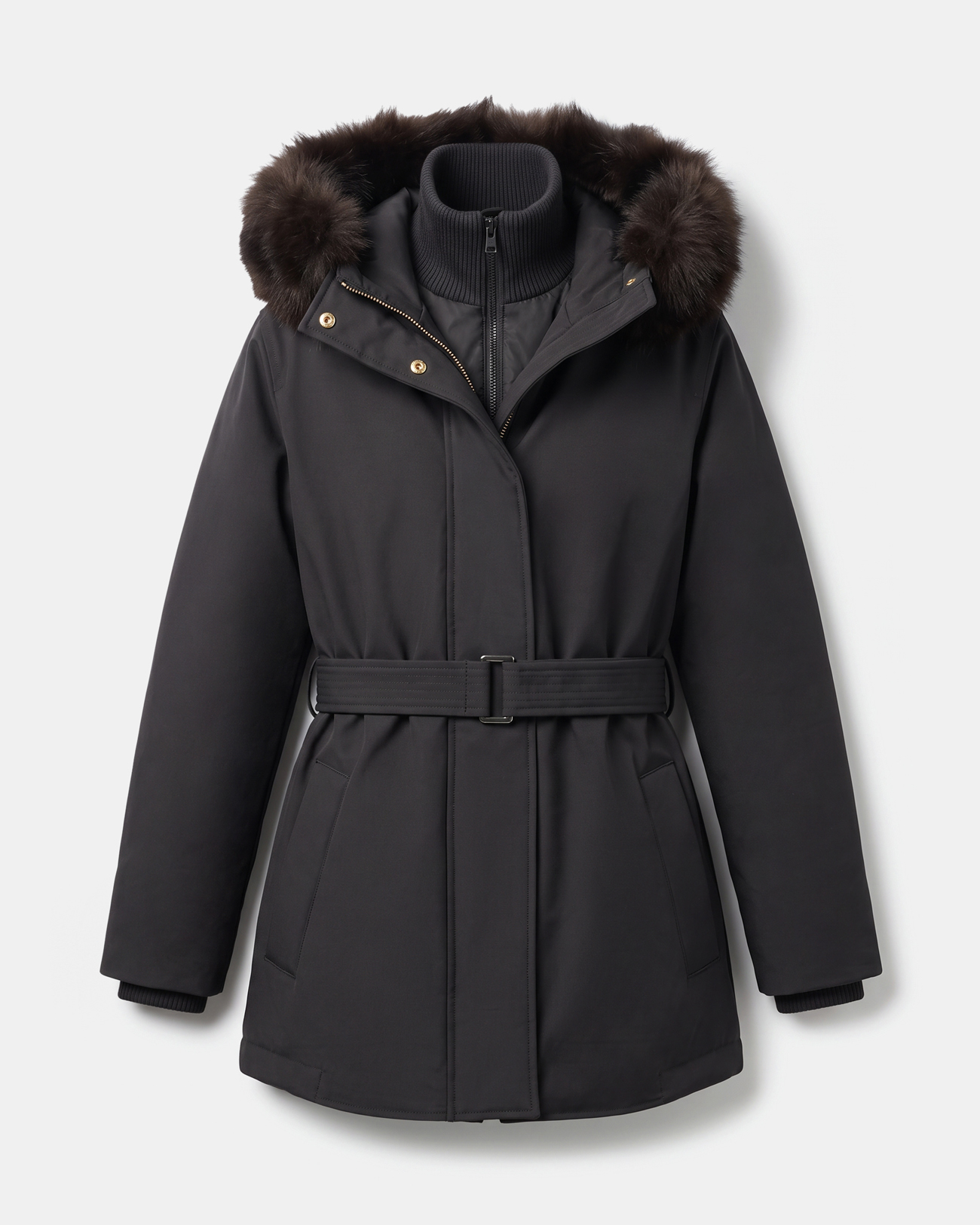 Paddy Parka Women's chocolate brown cotton parka with hood ZAPA