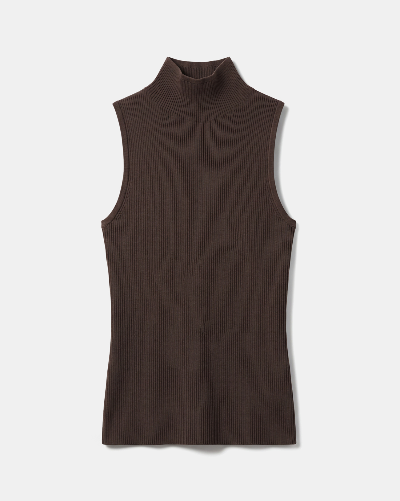 Naha sweater Hazelnut ribbed knit sleeveless sweater ZAPA