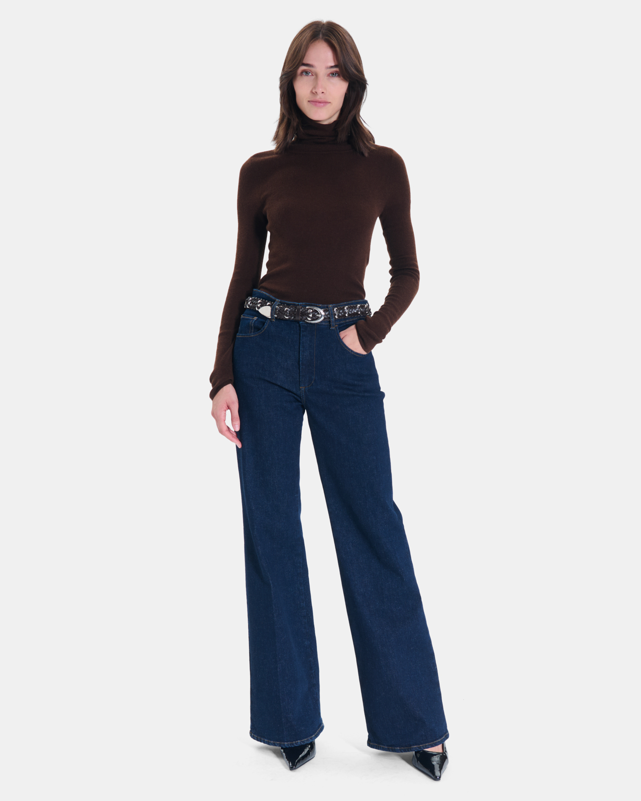Nord sweater Chocolate ribbed knit sweater ZAPA