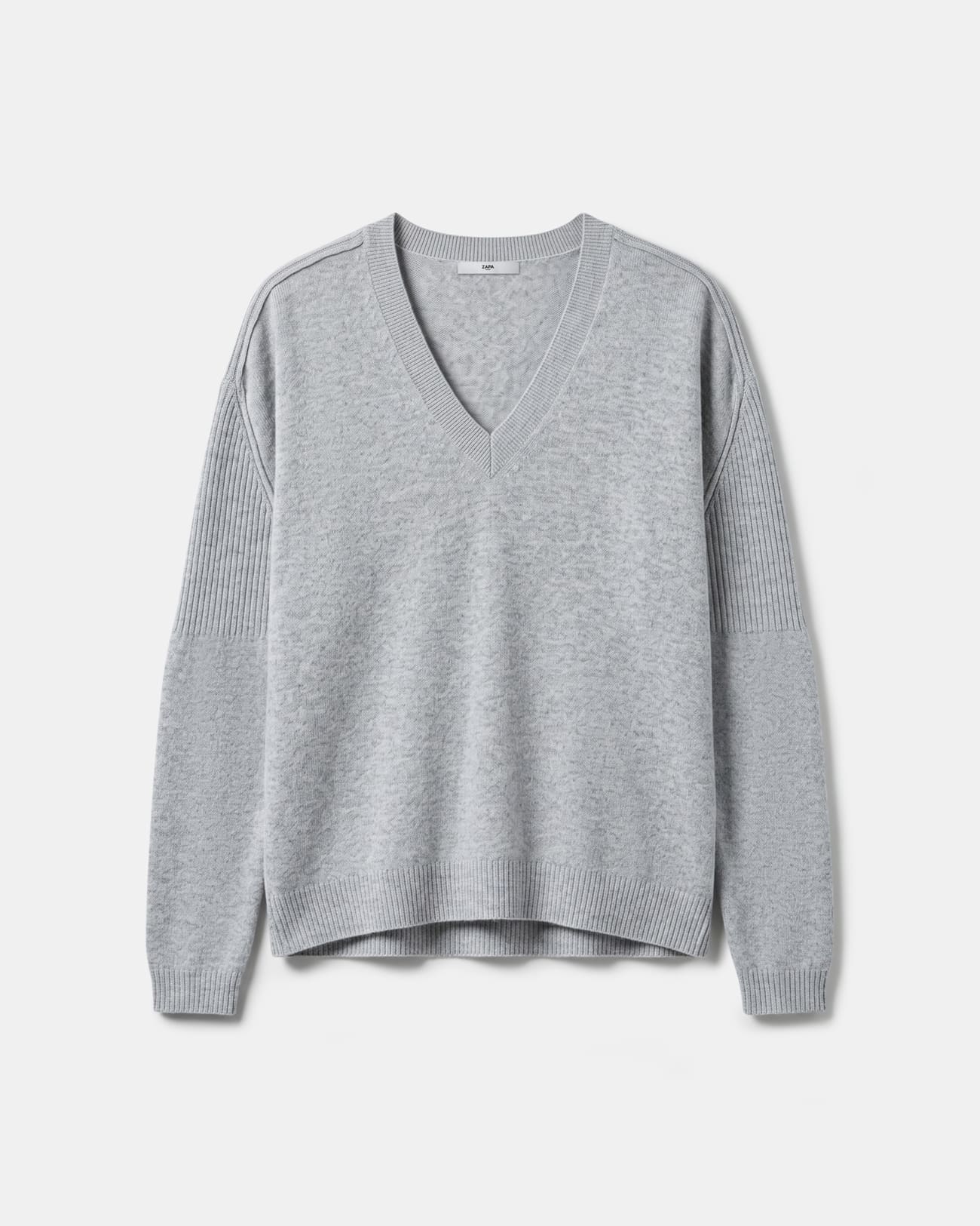 Pila sweater Grey cashmere V-neck sweater ZAPA