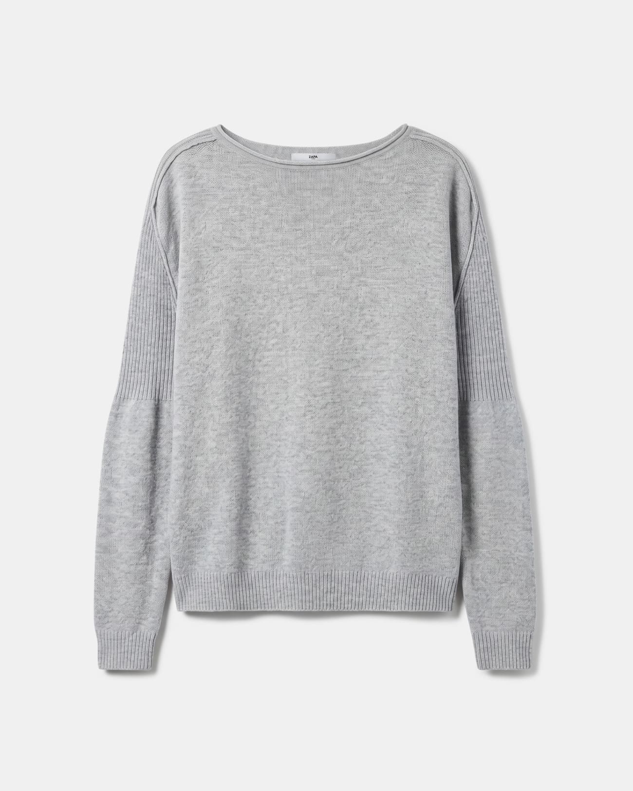 Pensee sweater Long-sleeved grey cashmere sweater ZAPA