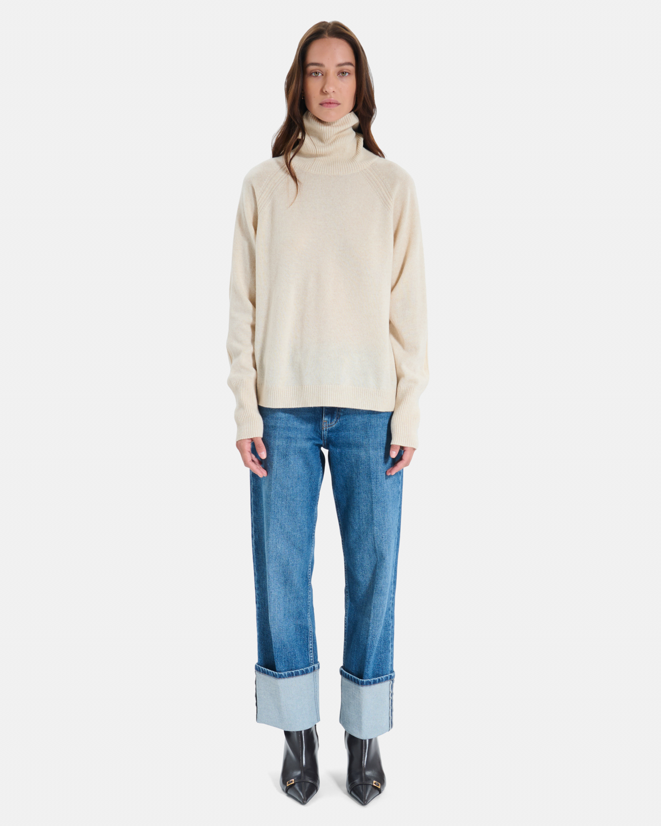 Paco sweater Beige cashmere turtleneck sweater ZAPA