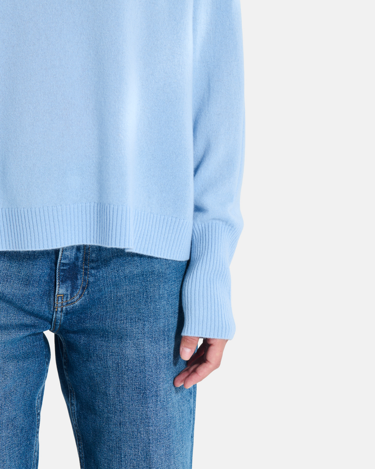 Paco sweater sky blue cashmere turtleneck sweater ZAPA