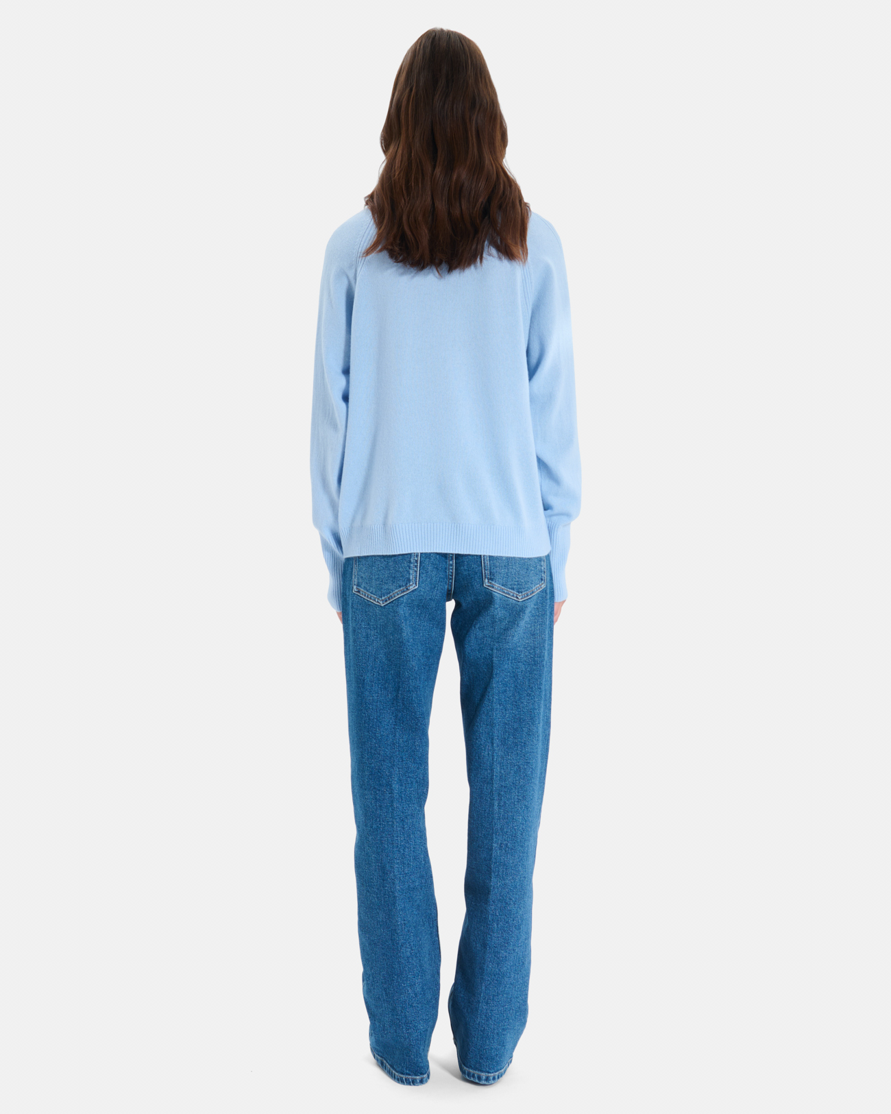 Paco sweater sky blue cashmere turtleneck sweater ZAPA