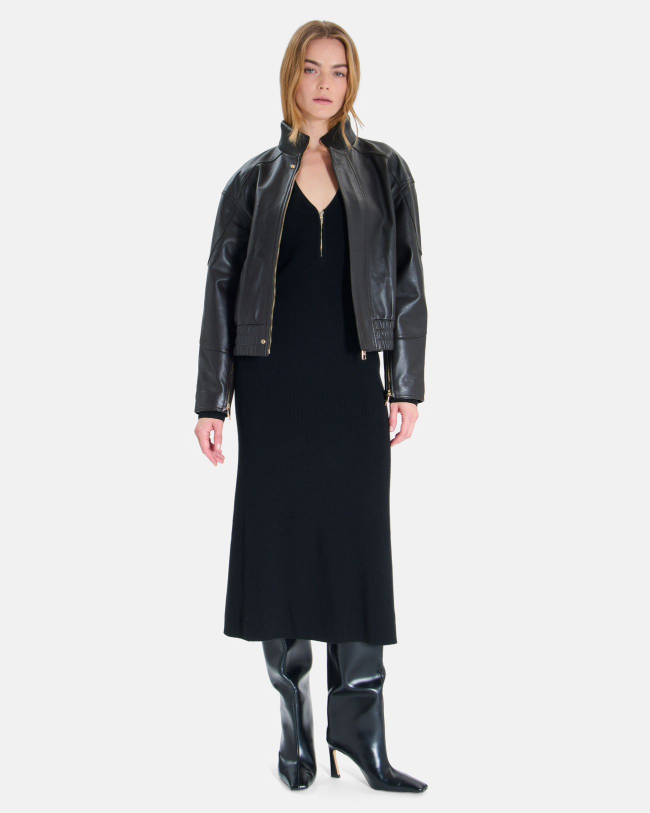 Ritassy Dress Long black dress with long sleeves ZAPA