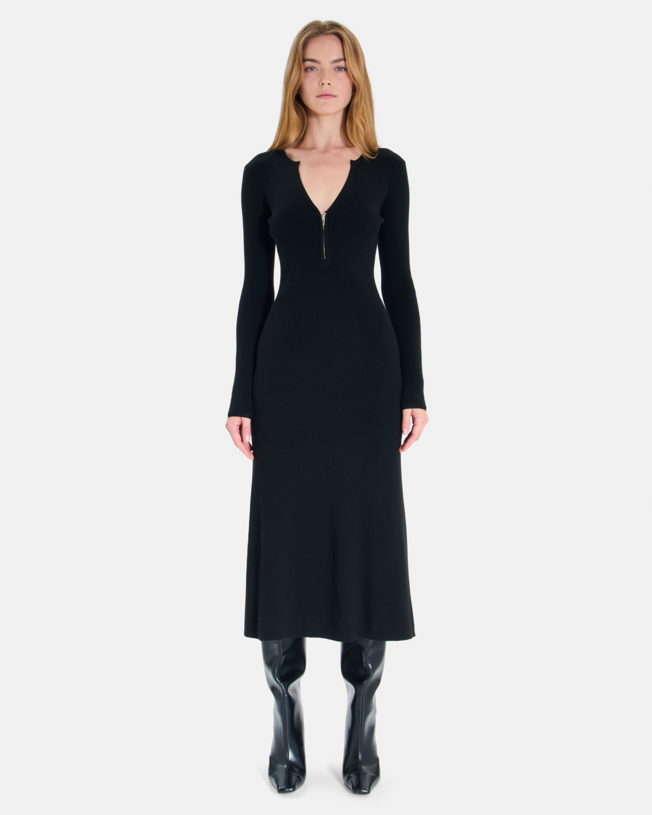 Ritassy Dress Long black dress with long sleeves ZAPA