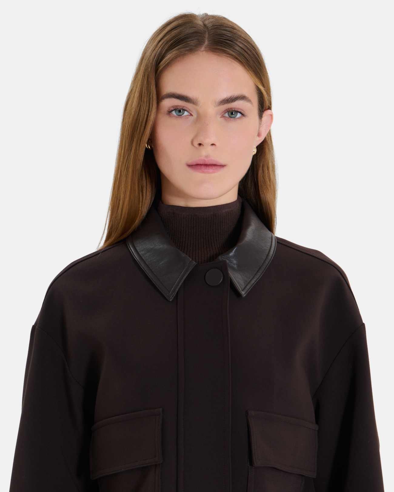 Valencia Jacket Short, belted chocolate-colored jacket ZAPA
