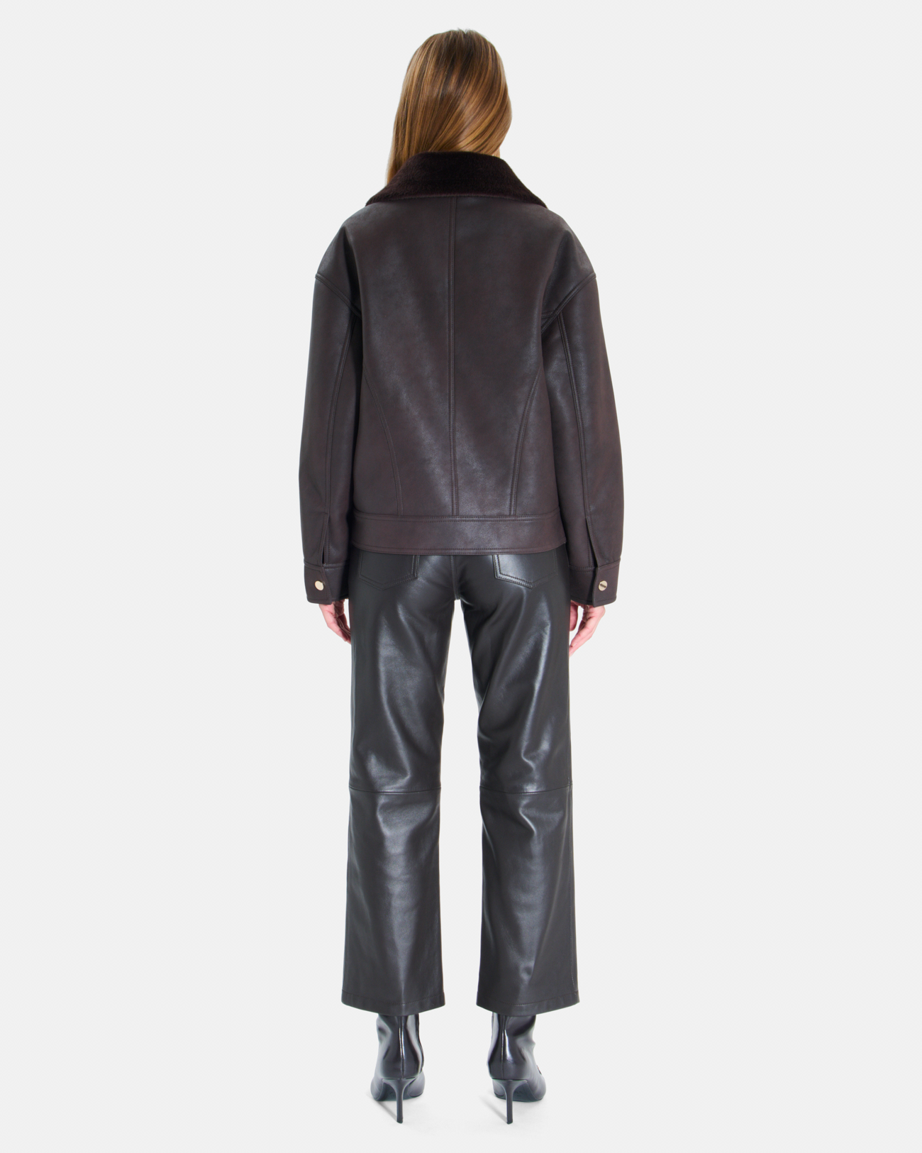 Brice Jacket Short chocolate-colored jacket with a shawl collar ZAPA