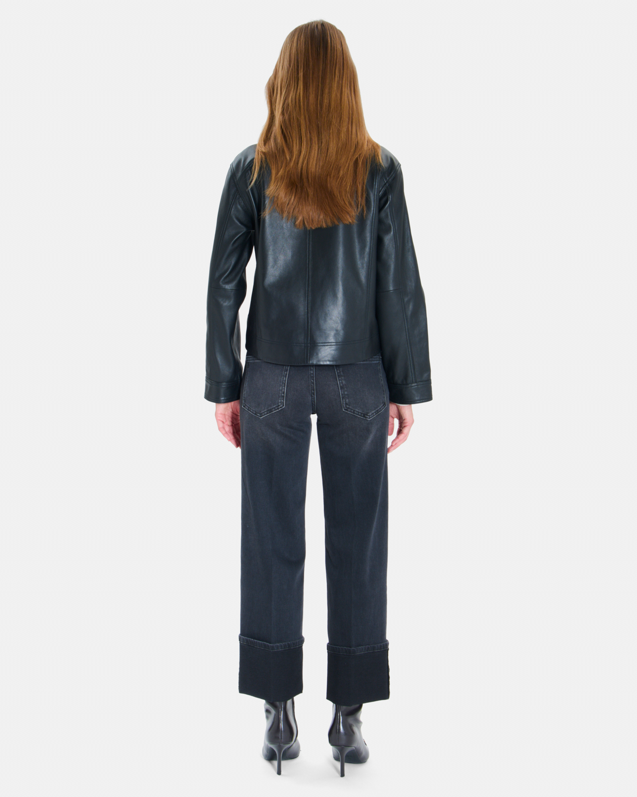 Moana Jacket Short black leather coat ZAPA