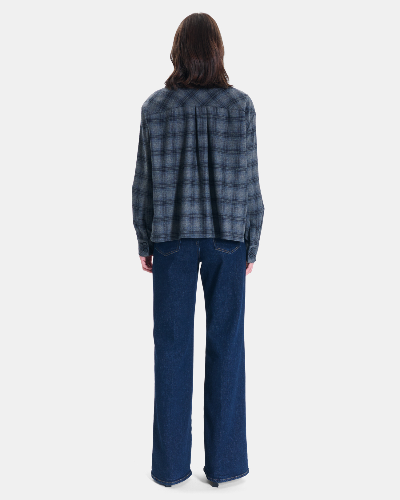 Vasya Jacket Grey checkered shirt jacket ZAPA