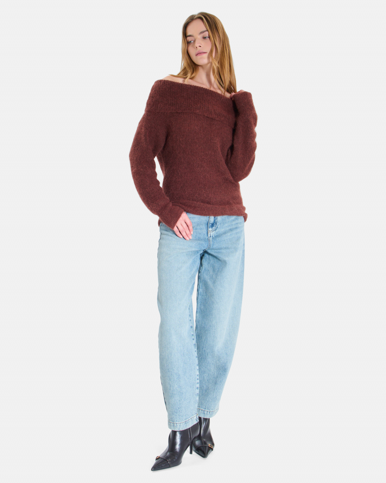 Numa Sweater Chocolate wool knit sweater ZAPA