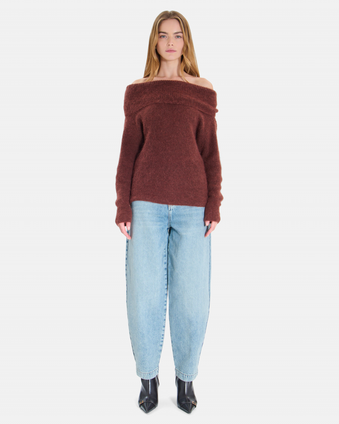 Numa Sweater Chocolate wool knit sweater ZAPA