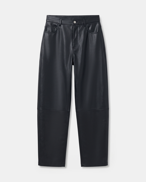 Pia Pants Straight black leather trousers ZAPA