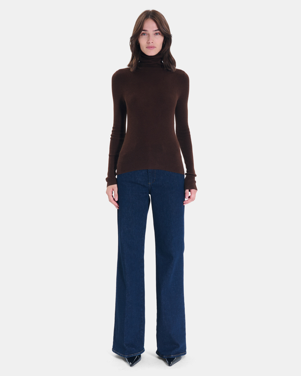 Nord sweater Chocolate ribbed knit sweater ZAPA