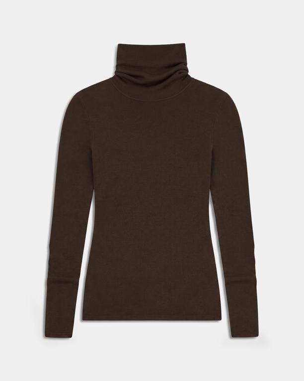 Nord sweater Chocolate ribbed knit sweater ZAPA