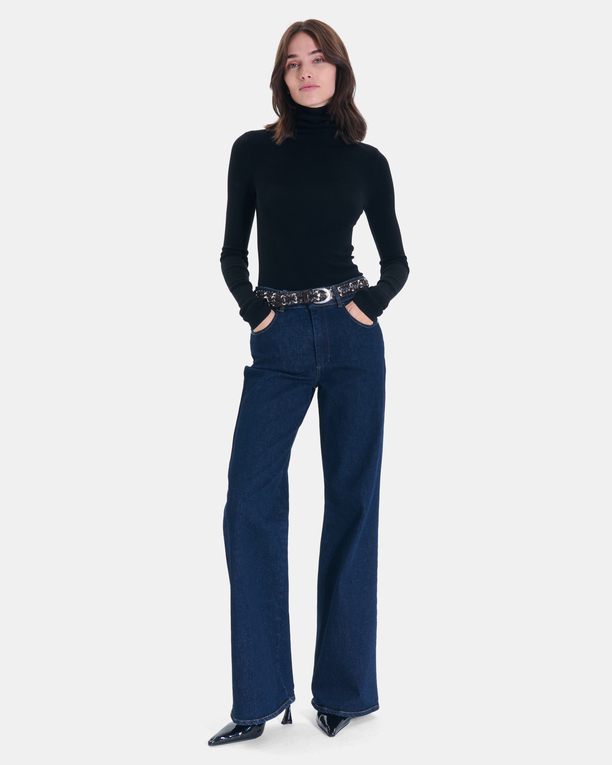 Nord sweater Black ribbed knit sweater ZAPA