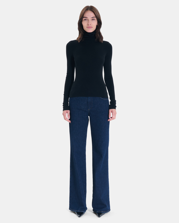 Nord sweater Black ribbed knit sweater ZAPA