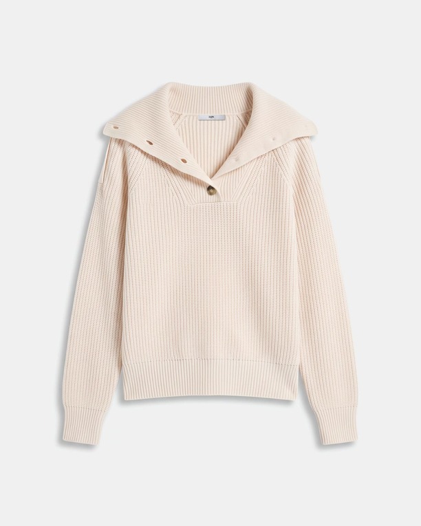 Nirae Sweater Beige wool sweater with a high neck ZAPA