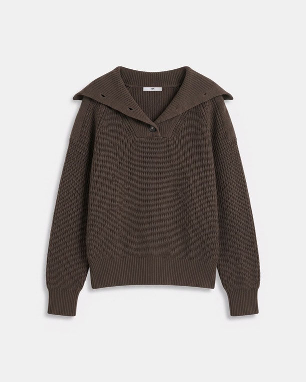 Nirae Sweater Hazelnut-colored wool sweater with a high neck ZAPA