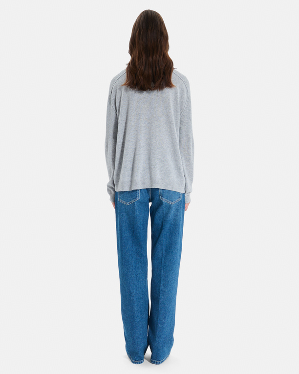 Pila sweater Grey cashmere V-neck sweater ZAPA