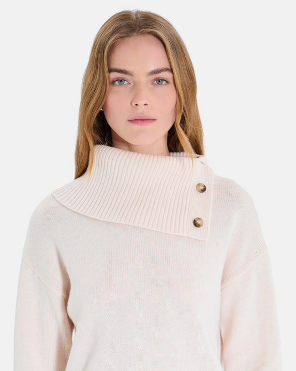Nayla sweater Light beige cashmere V-neck sweater ZAPA