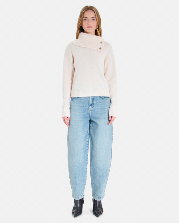 Nayla sweater Light beige cashmere V-neck sweater ZAPA