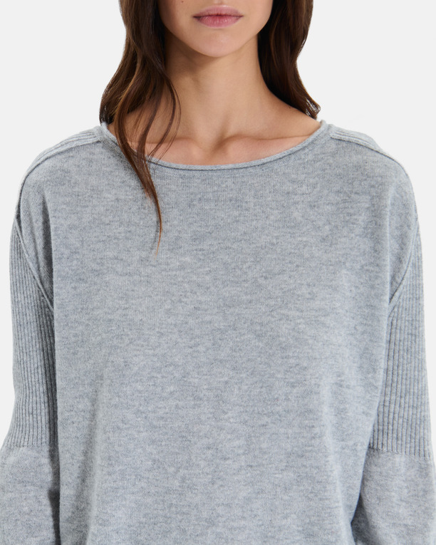 Pensee sweater Long-sleeved grey cashmere sweater ZAPA