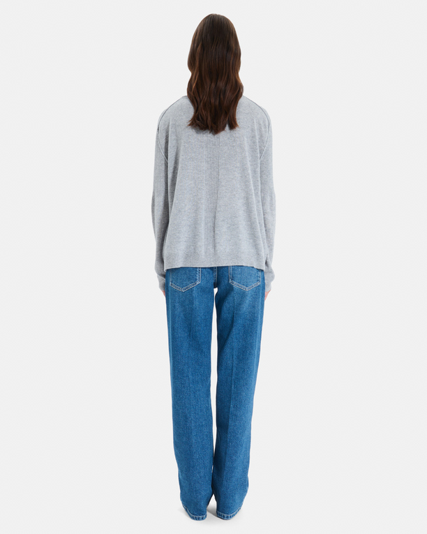 Pensee sweater Long-sleeved grey cashmere sweater ZAPA
