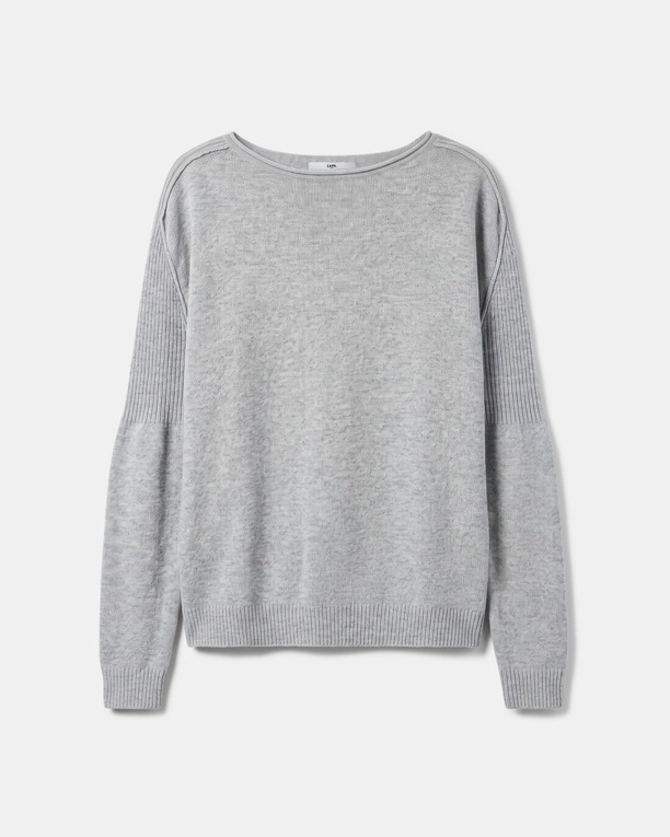 Pensee sweater Long-sleeved grey cashmere sweater ZAPA