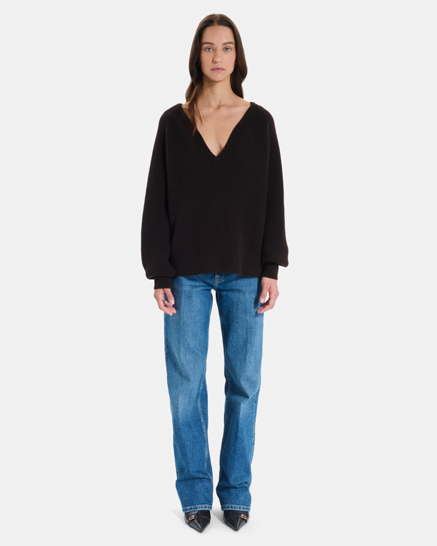 Ness sweater Chocolate merino wool sweater ZAPA