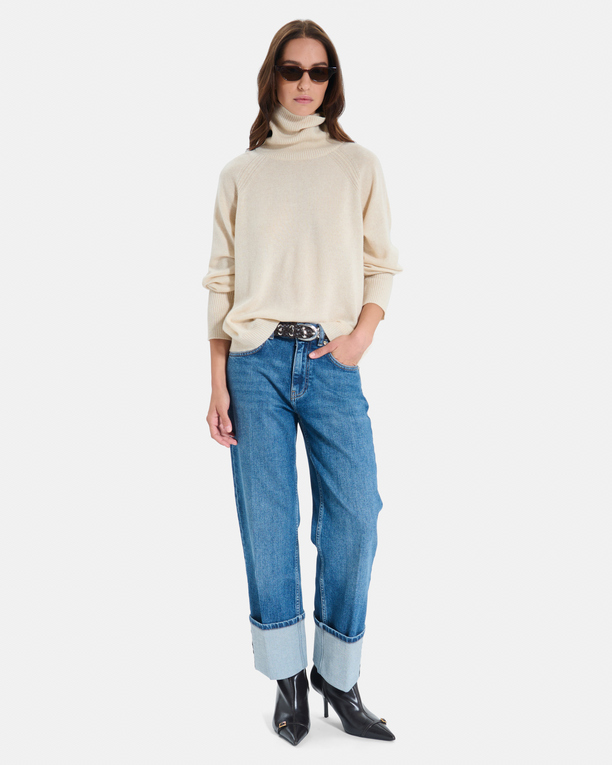 Paco sweater Beige cashmere turtleneck sweater ZAPA