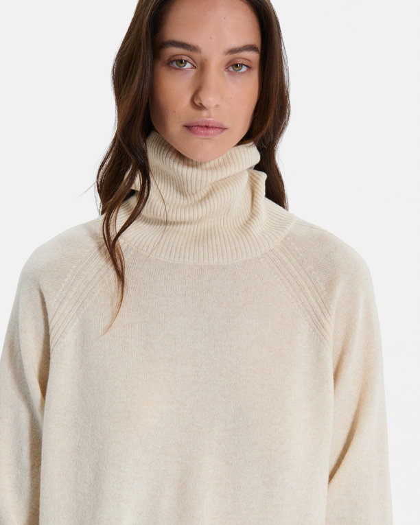 Paco sweater Beige cashmere turtleneck sweater ZAPA