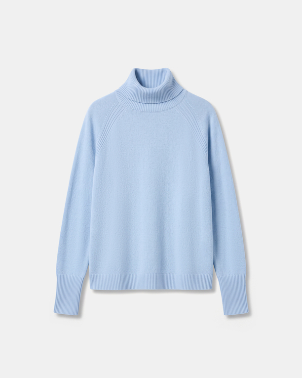 Paco sweater sky blue cashmere turtleneck sweater ZAPA