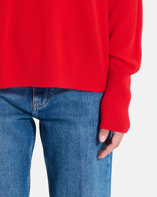 Paco sweater Red cashmere turtleneck sweater ZAPA