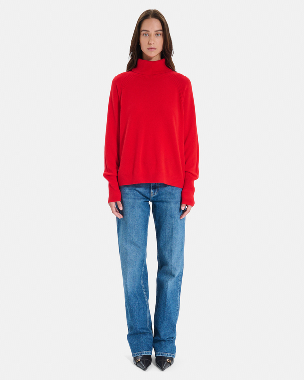 Paco sweater Red cashmere turtleneck sweater ZAPA
