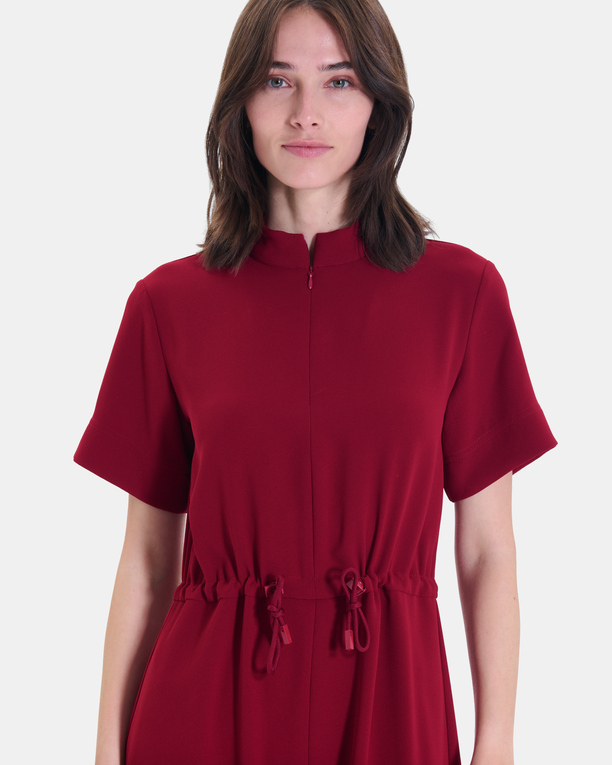 Ribelle Dress Carmine red midi dress with short sleeves ZAPA