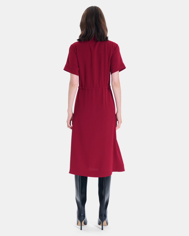 Ribelle Dress Carmine red midi dress with short sleeves ZAPA